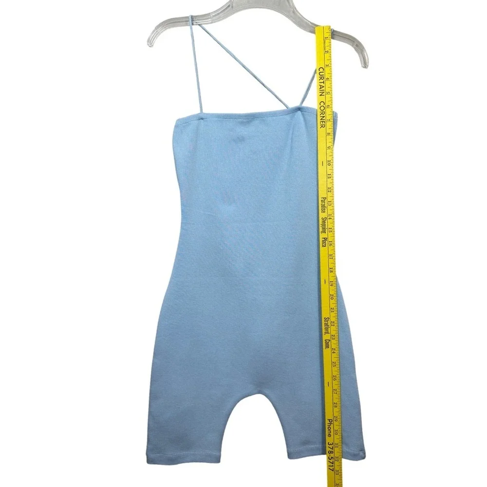 ALAMOUR The Label Kendall Romper, Ribbed, Cross back Straps, Baby Blue, Size XS - Picture 5 of 8